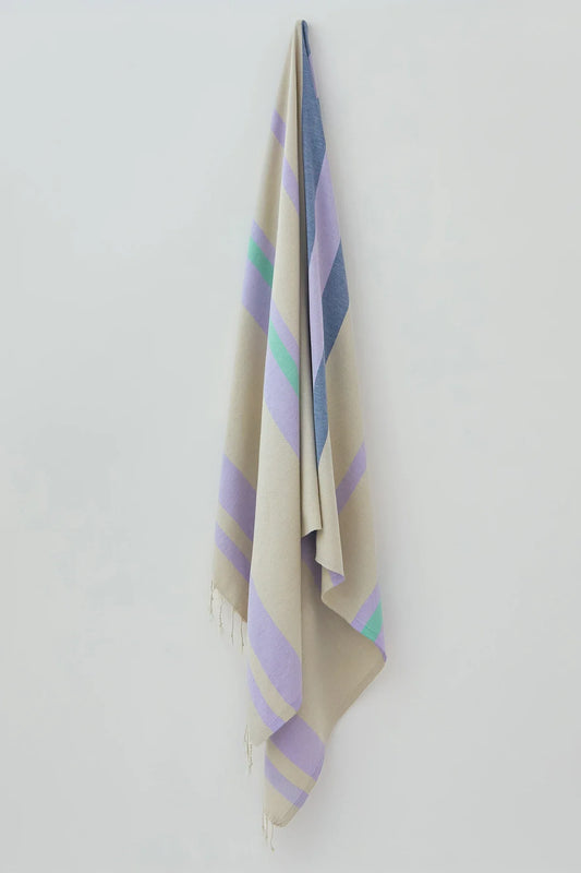 Bebe Lilac Soft Turkish Towel by Cove & Fold - hanging view