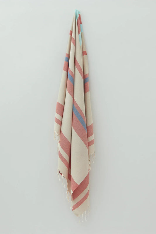 Bebe Terra Soft Turkish Towel by Cove & Fold - hanging view