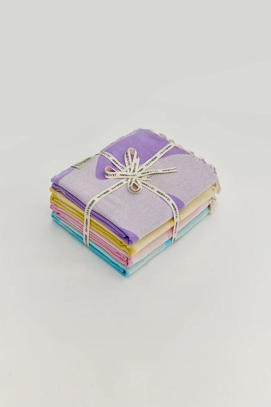 Fiori Pastel Turkish Towel Bundle - Set of 4 by Cove & Fold - bundle view