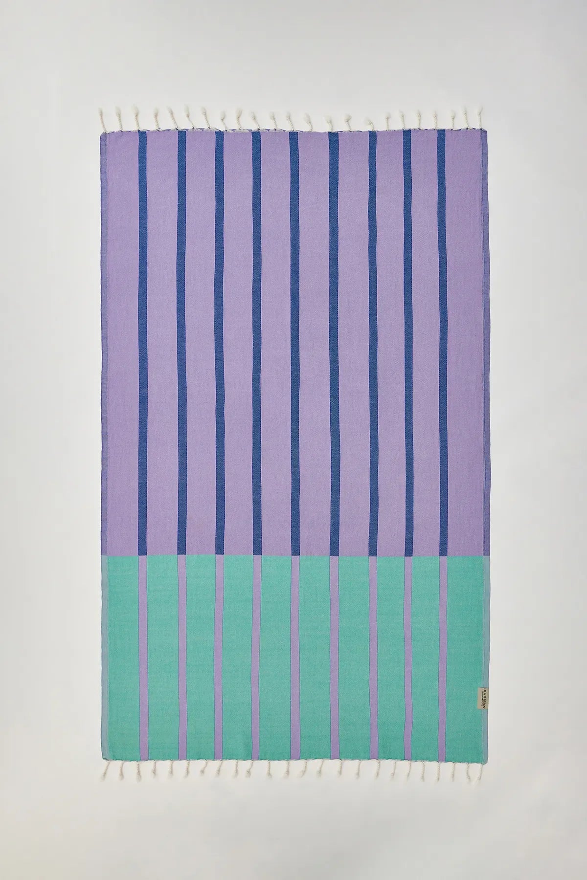 Lane Lilac Green Double-Faced Turkish Towel by Cove & Fold - back view