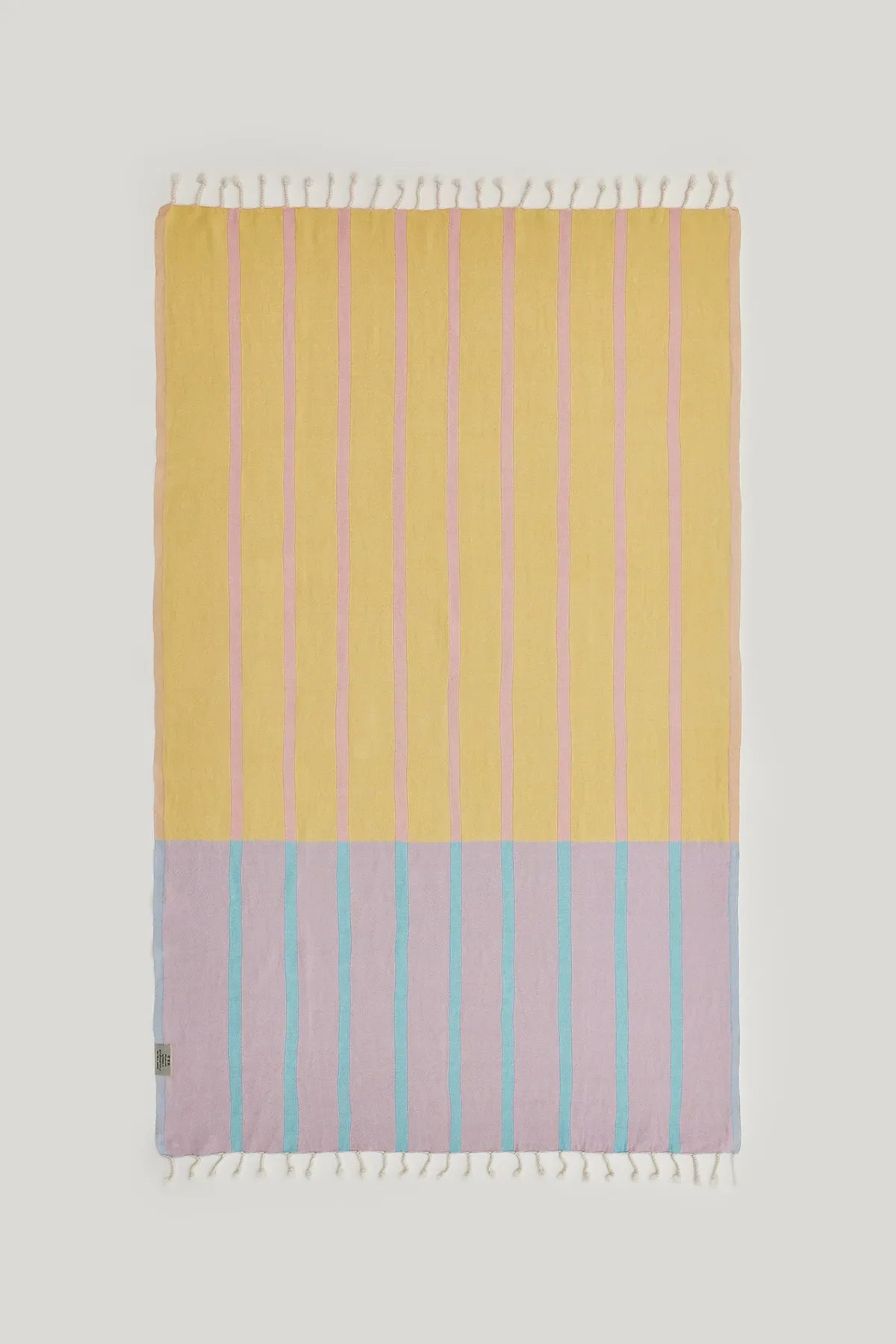 Lane Pink Blue Double-Faced Turkish Towel by Cove & Fold - back view