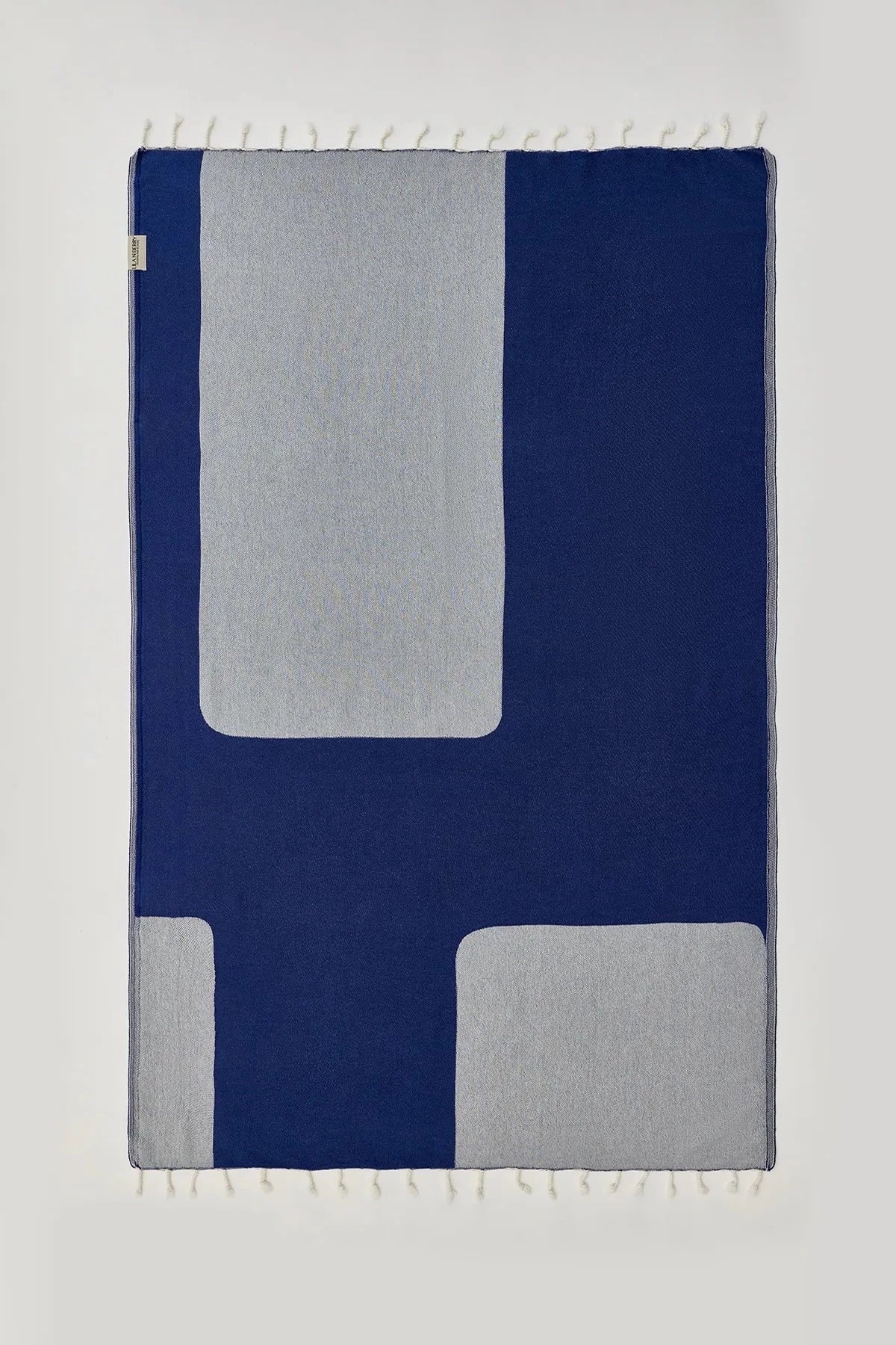 La Luna Indigo Turkish Beach Towel by Cove & Fold - front view