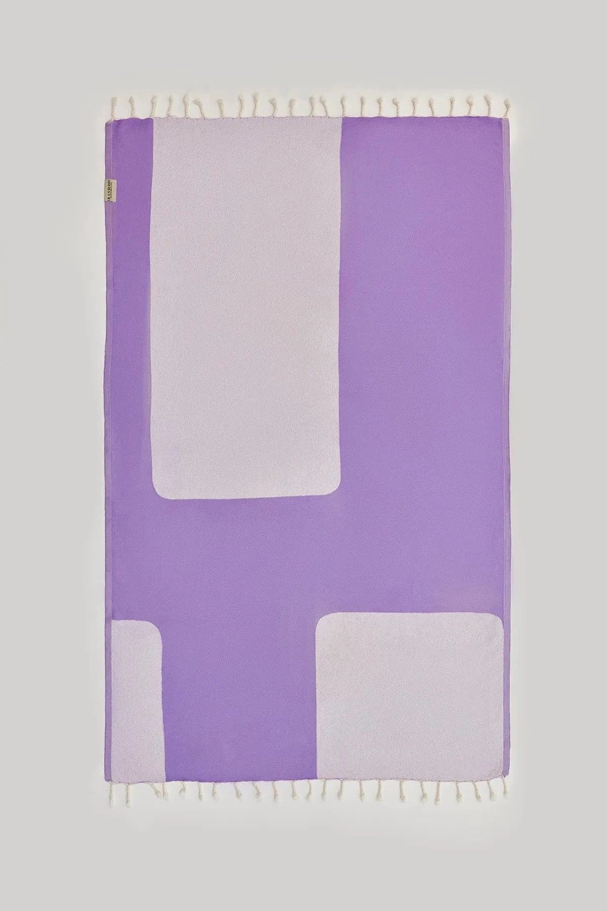 La Luna Lilac Turkish Beach Towel by Cove & Fold - front view