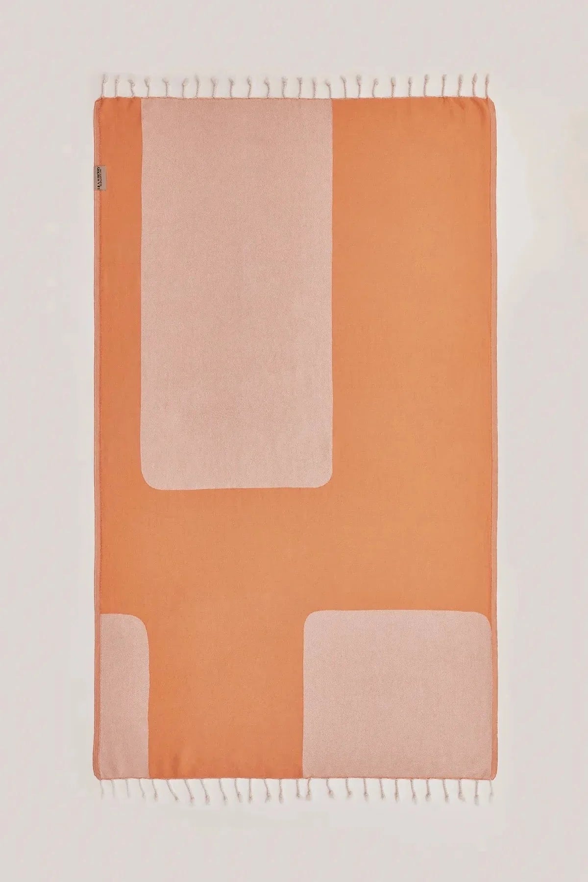 La Luna Peach Turkish Beach Towel by Cove & Fold - front view