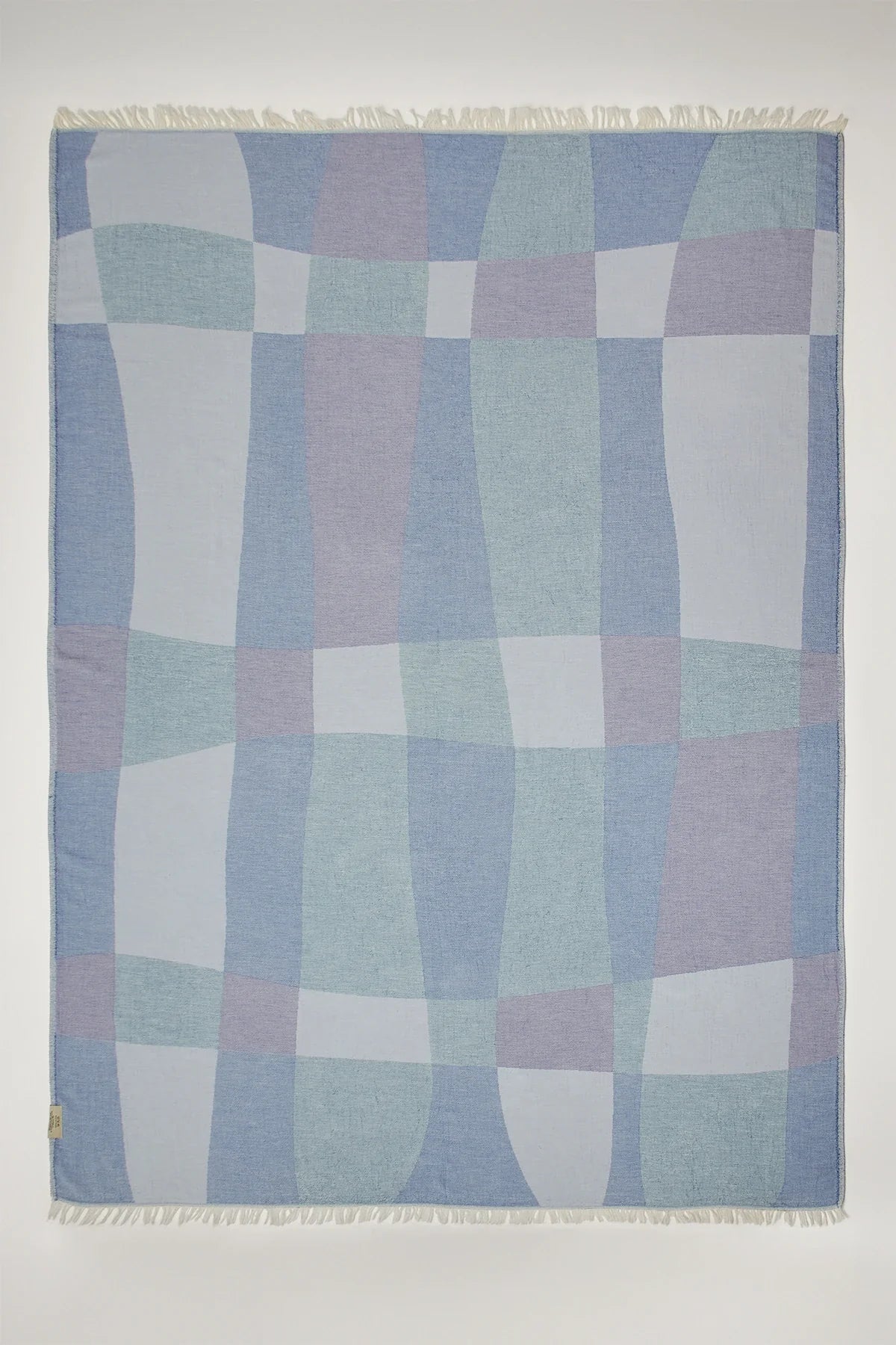 Pale Pluie Mellow Indigo XL Turkish Towel by Cove & Fold - back view