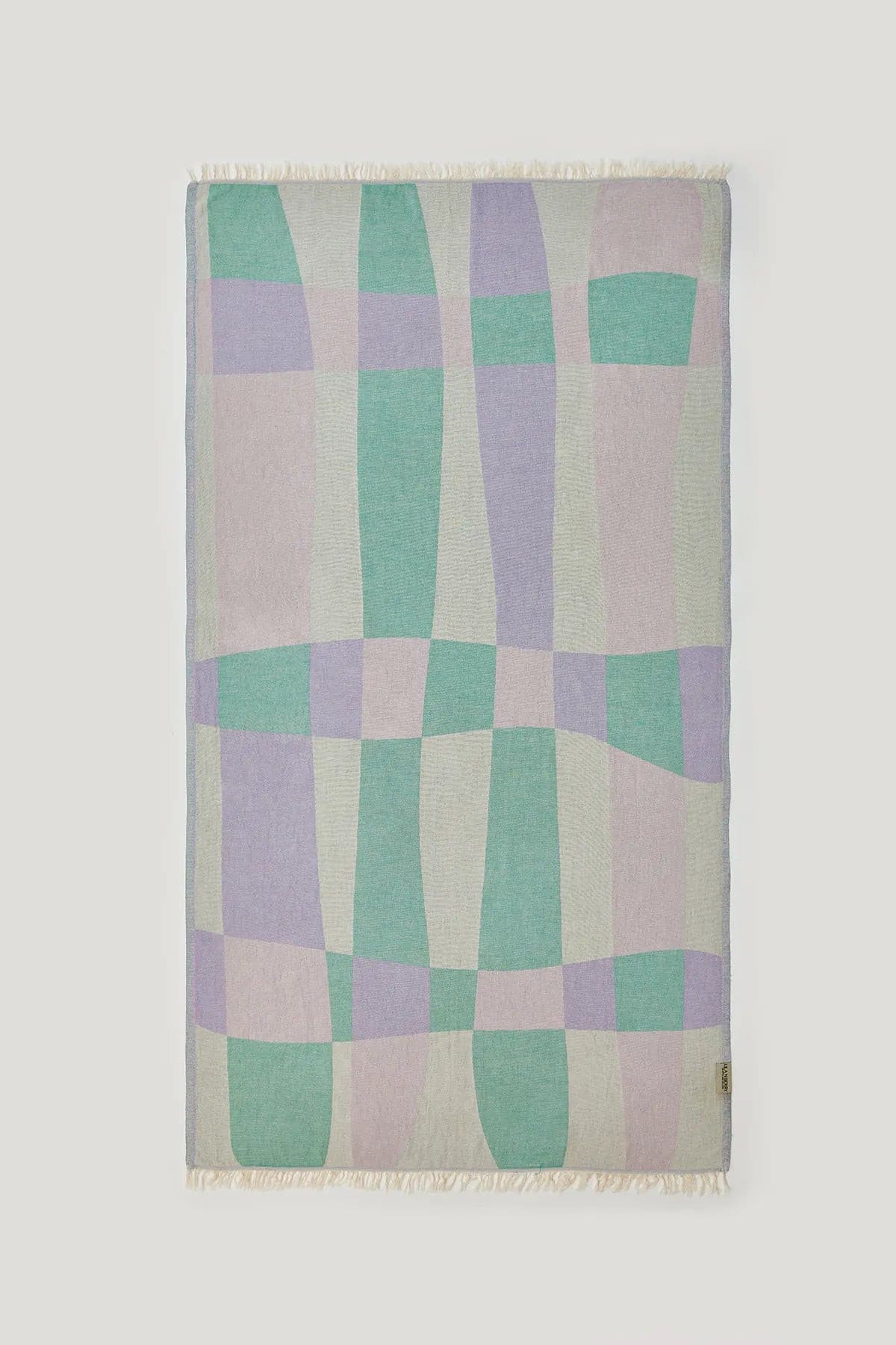Pale Pluie Mellow Green Dobby Turkish Towel by Cove & Fold - front view