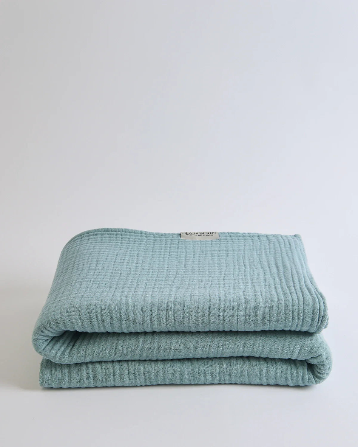 Sage Lightweight Gauze Summer Blanket by Cove & Fold - folded view