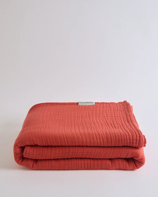 Terra Lightweight Gauze Summer Blanket by Cove & Fold - folded view